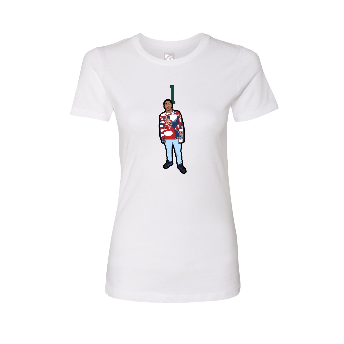 Womens Tee — Number Top in White