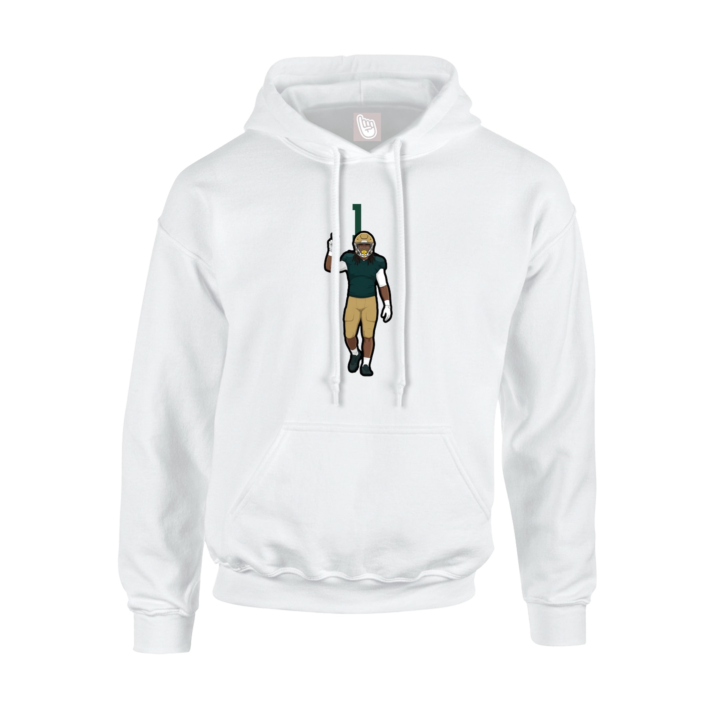 Youth Hoodie — Number Top in White