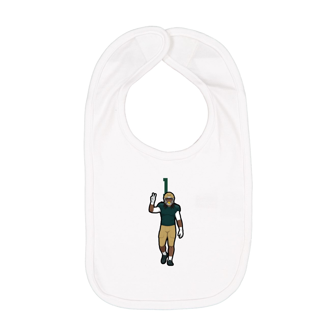 Infant Bib — Number Top in White
