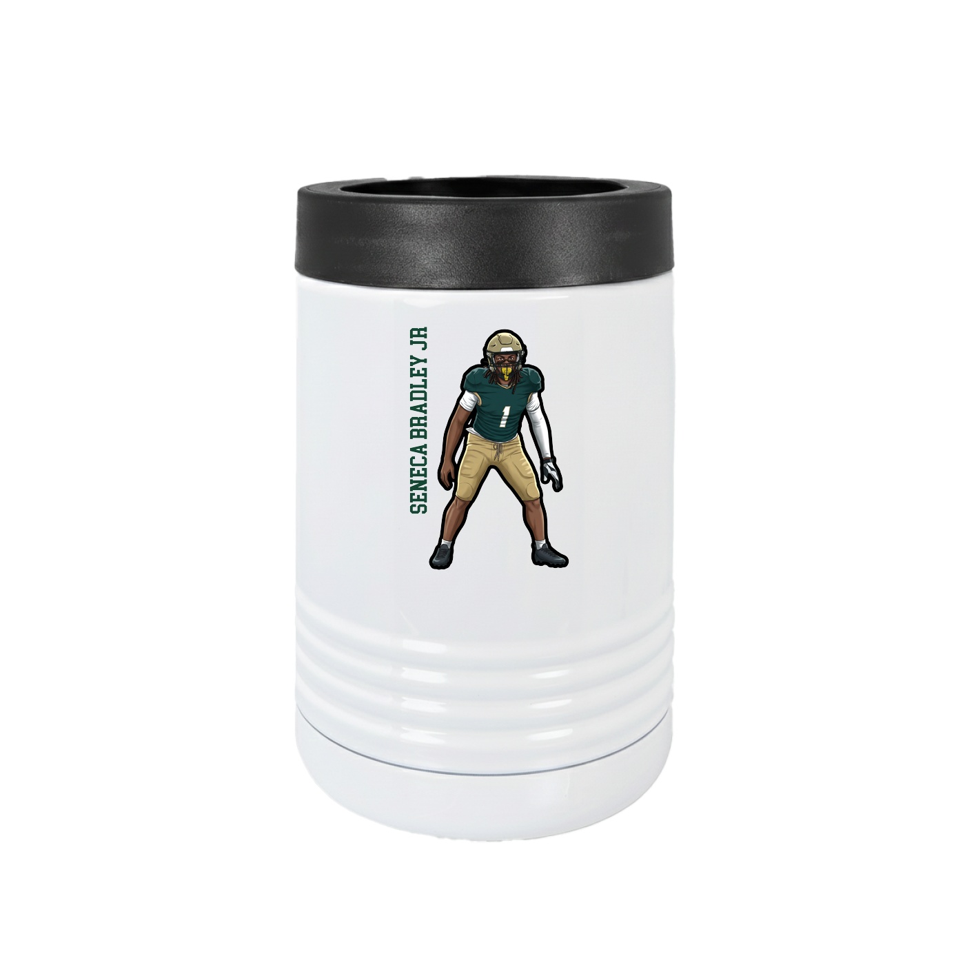 Beverage Holder — Name Vertical in White