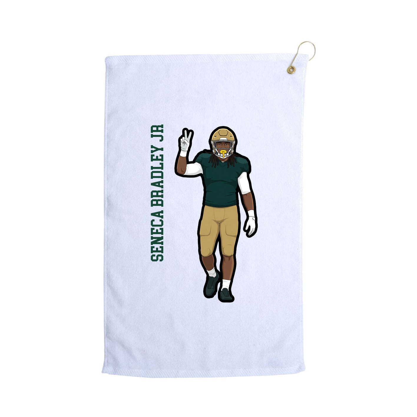 Golf Towel — Name Vertical in White