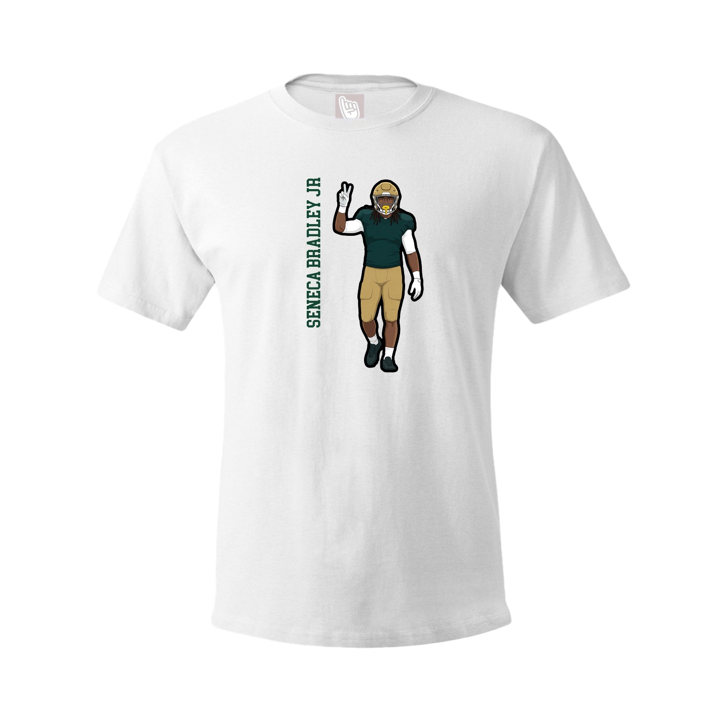 Youth Tee — Name Vertical in White