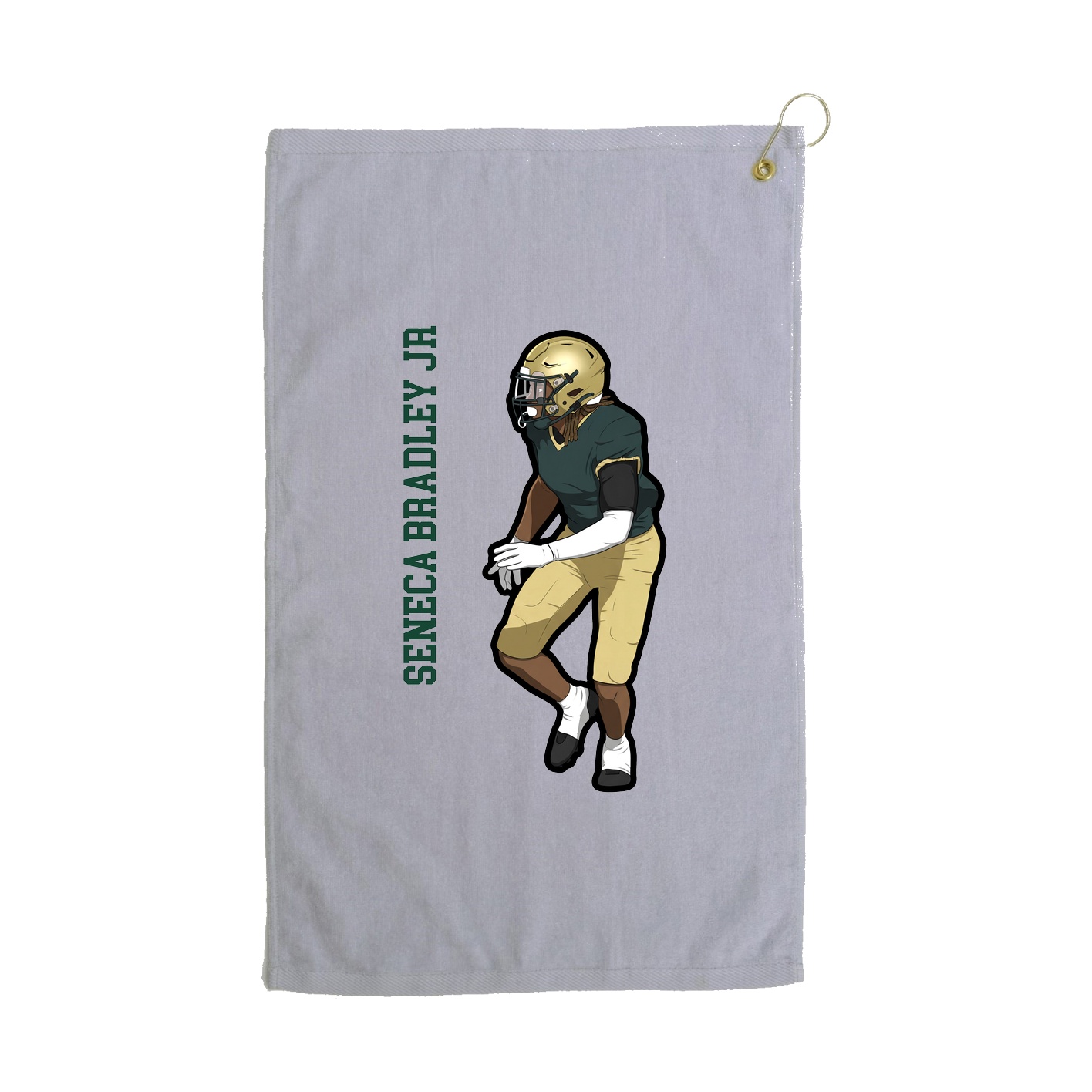 Golf Towel — Name Vertical in Grey