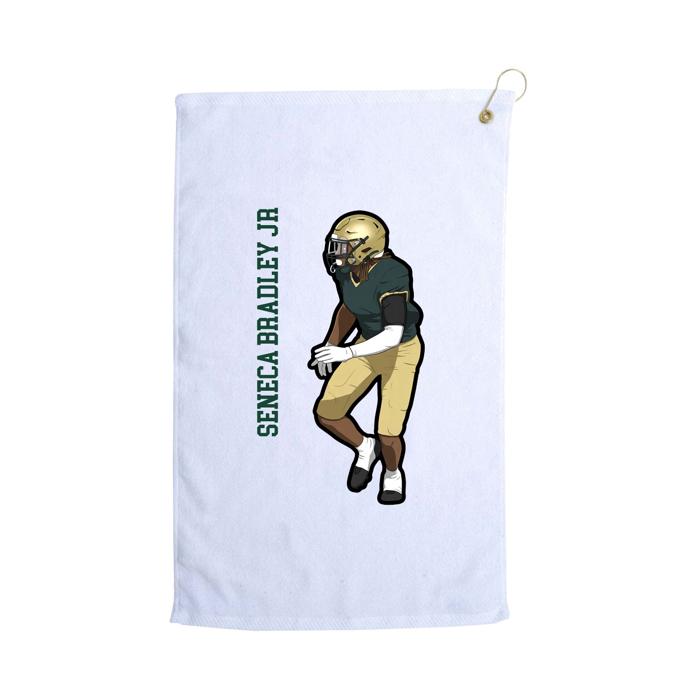 Golf Towel — Name Vertical in White