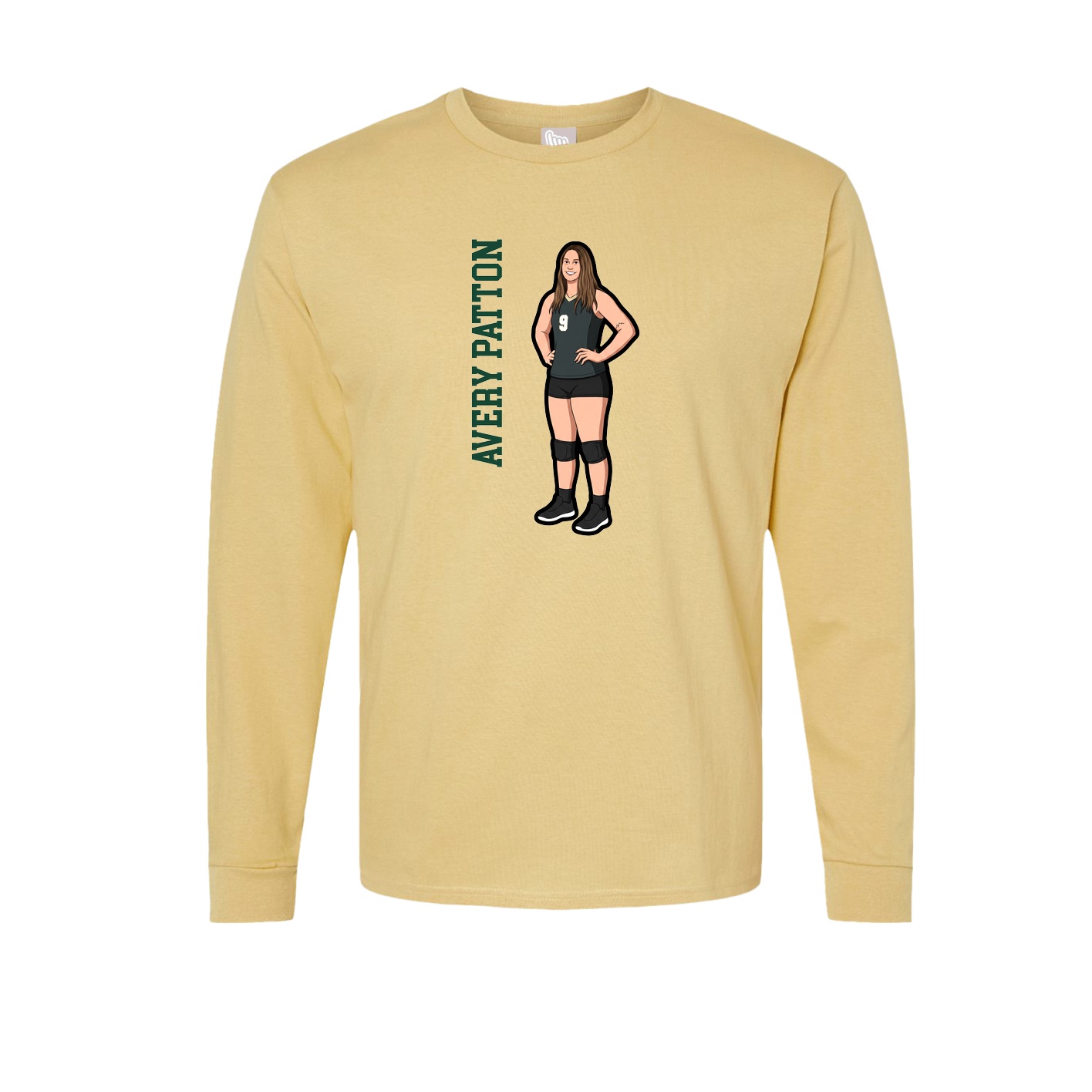 Long Sleeve Tee — Name Vertical in Vegas Gold