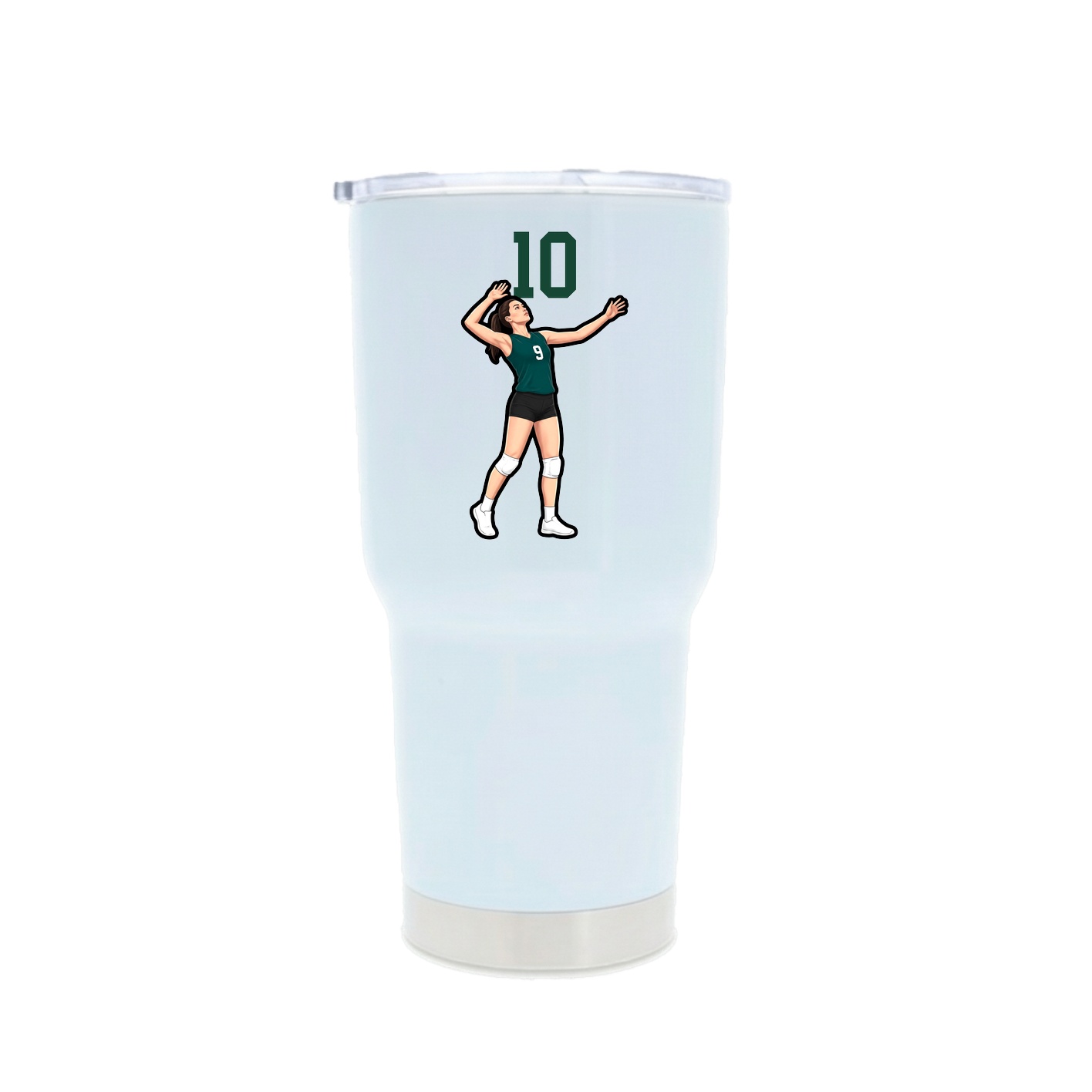 30oz Stainless Steel Tumbler — Number Top in White