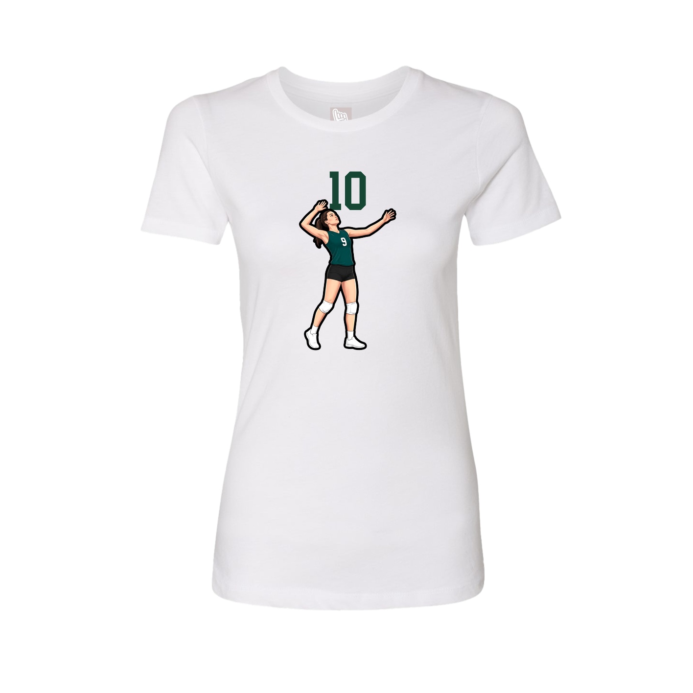 Fitted Women's Tee — Number Top in White