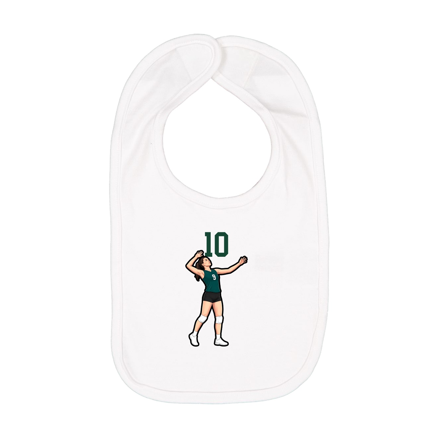 Infant Bib — Number Top in White