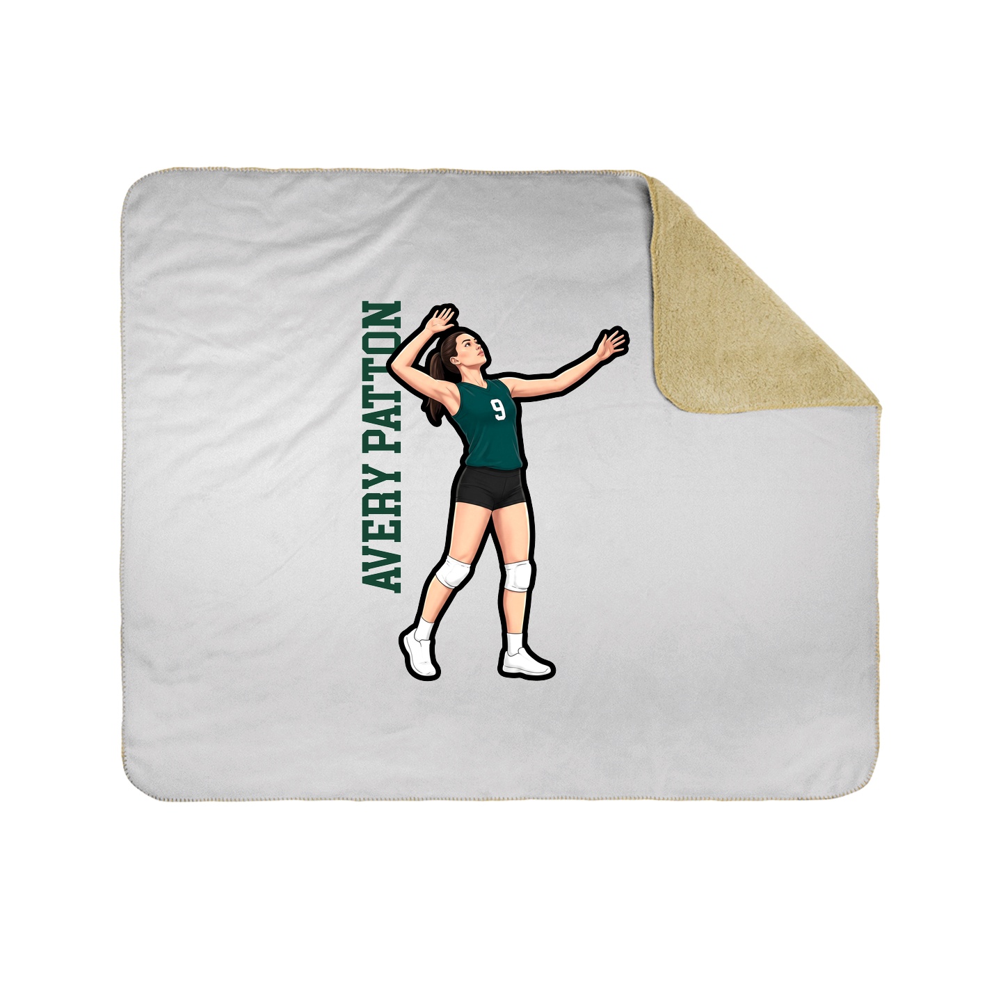 Throw Blanket — Name Vertical in White