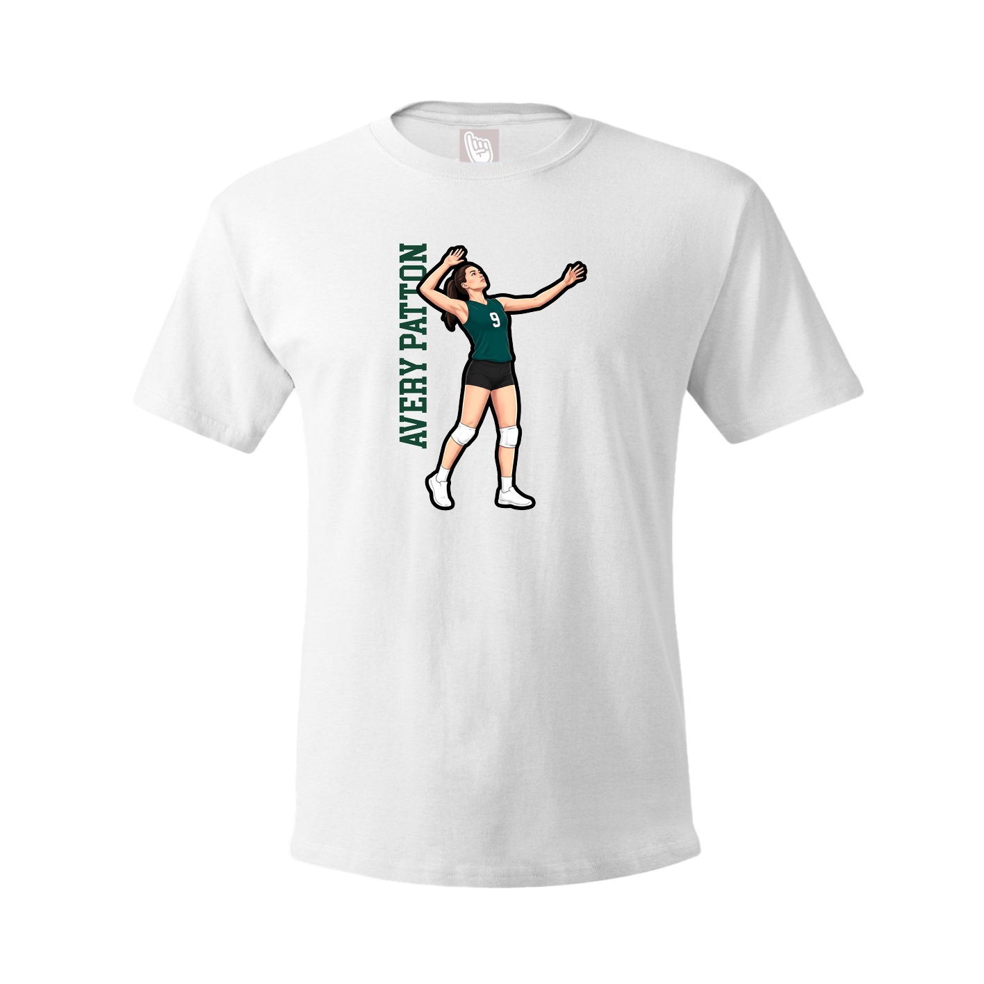 Tee — Name Vertical in White