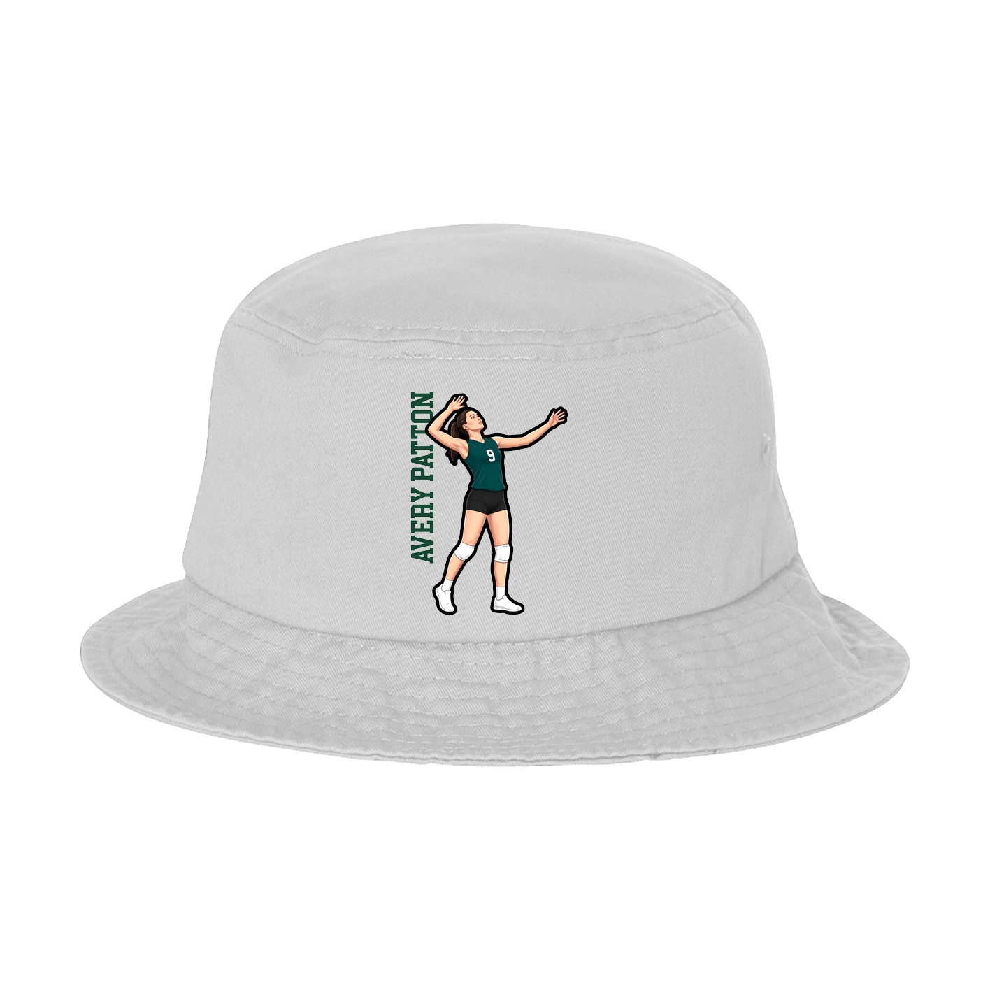 Bucket Cap — Name Vertical in White