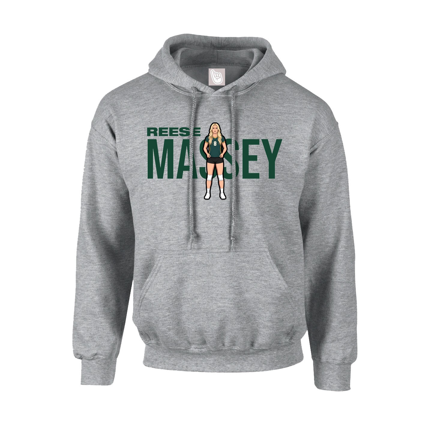 Youth Hoodie — Player Name in Grey