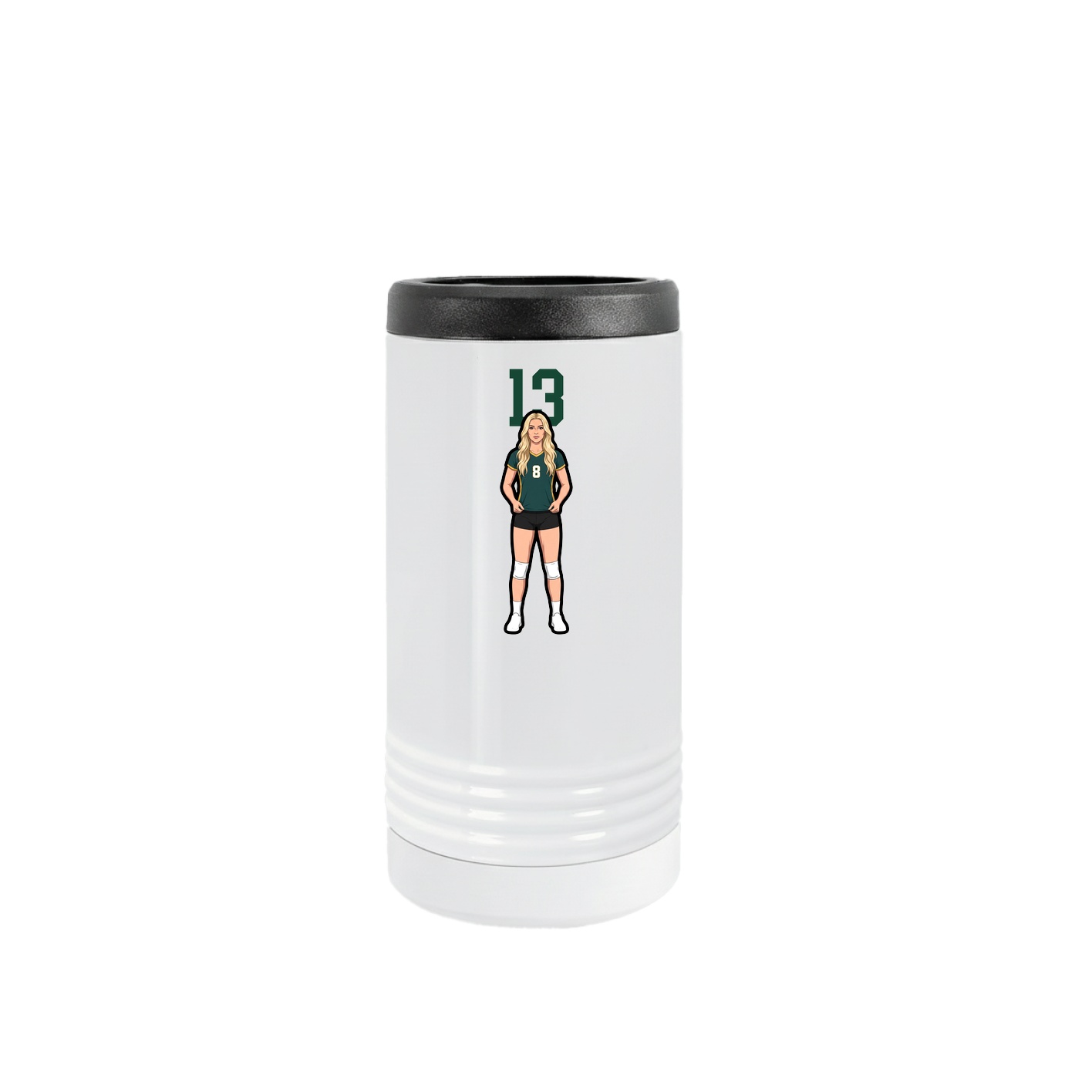 Slim Beverage Holder — Number Top in White