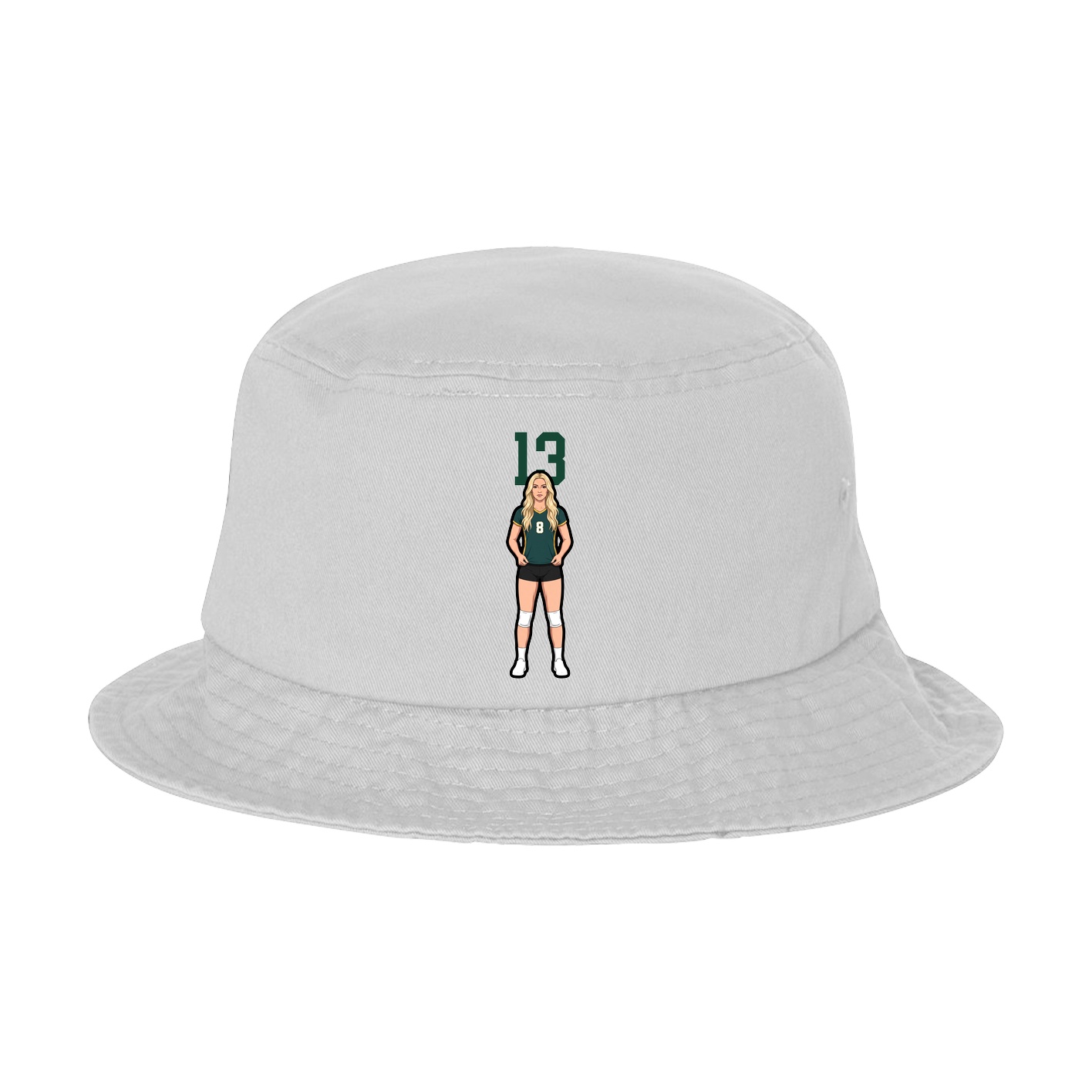 Bucket Cap — Number Top in White