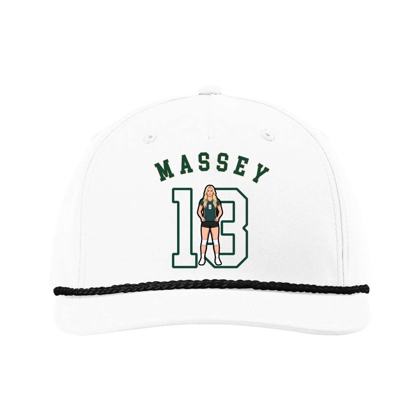 Five-Panel Classic Rope Cap — Shirsey Arch in White