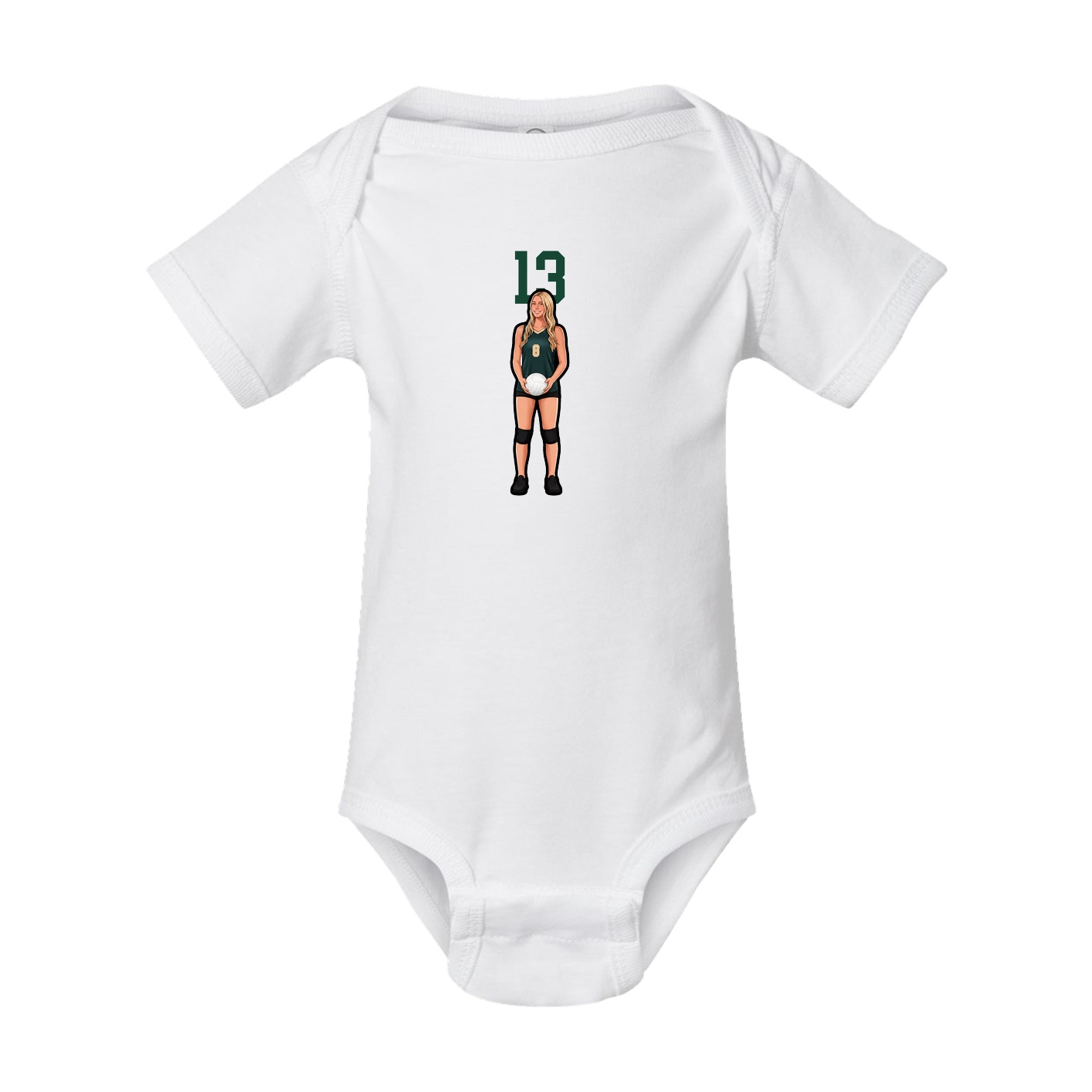 Baby Onesie — Number Top in White