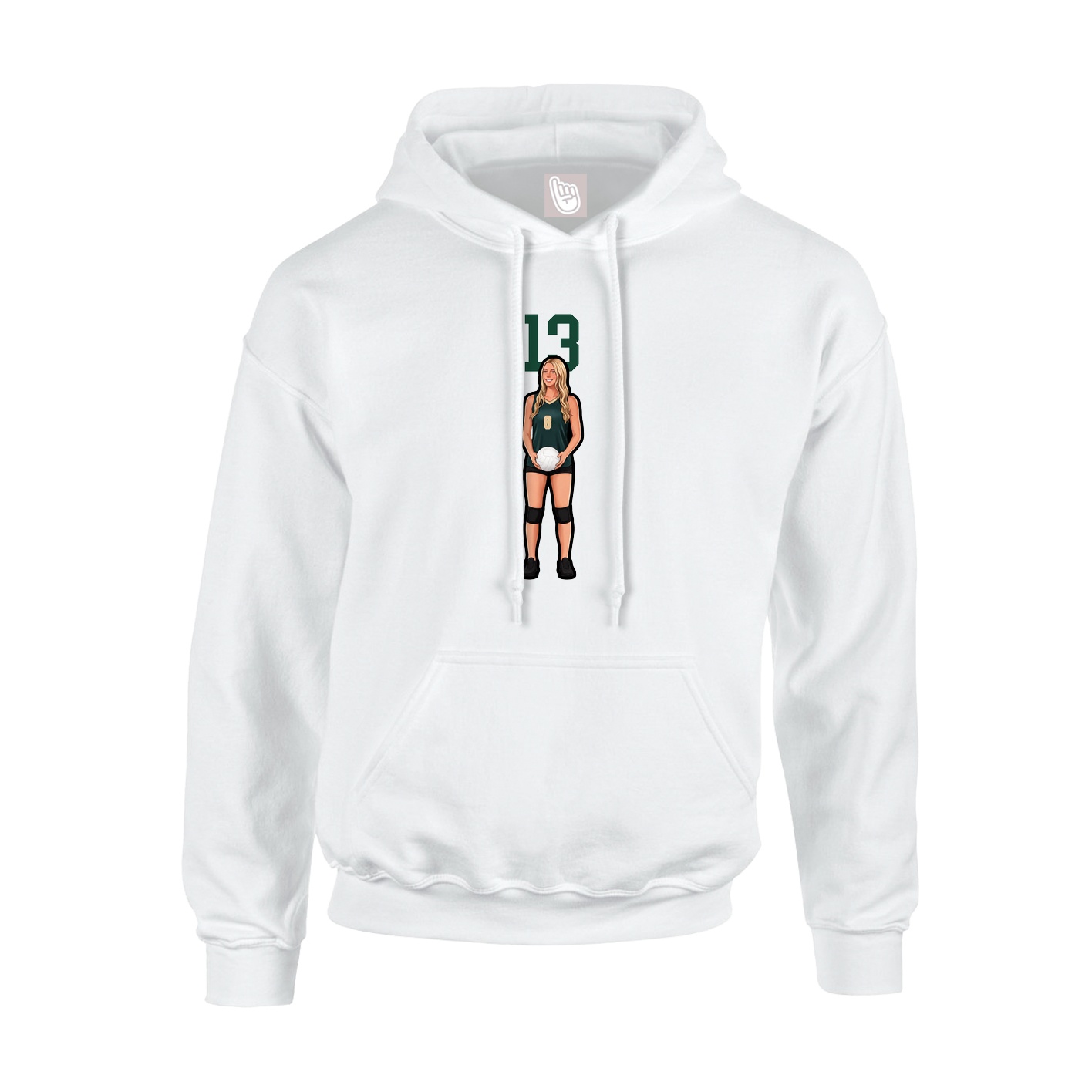 Hoodie — Number Top in White