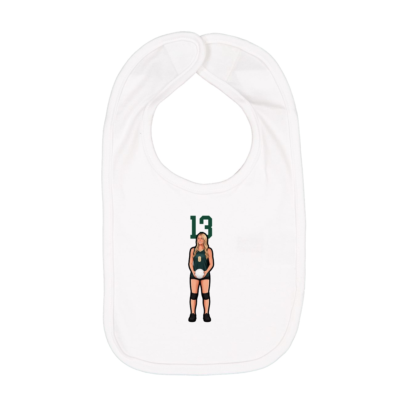 Infant Bib — Number Top in White