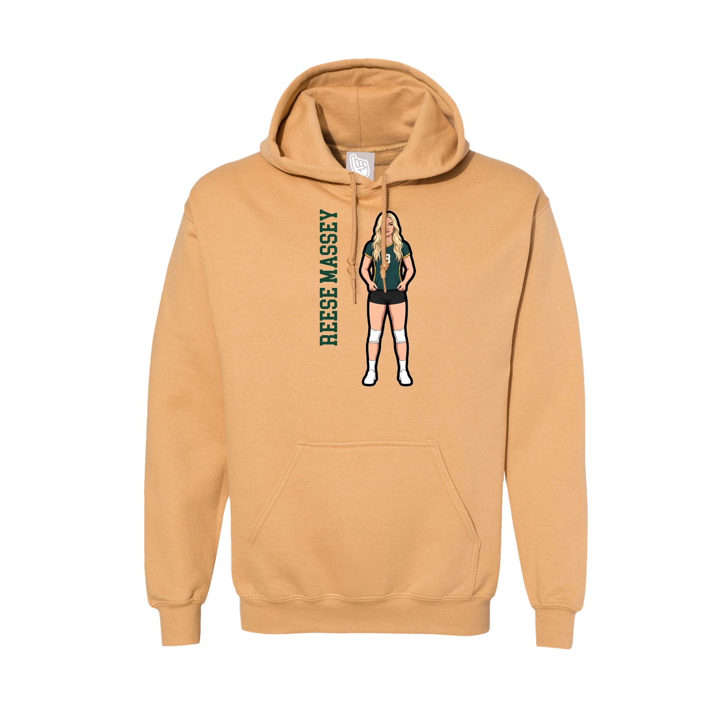 Hoodie — Name Vertical in Vegas Gold
