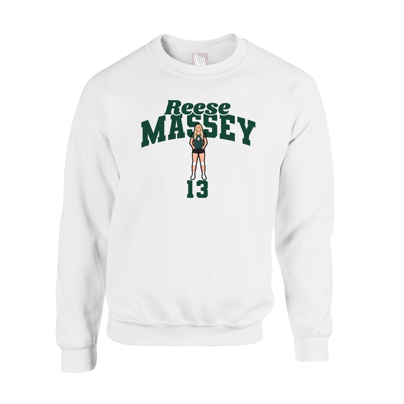 Fleece Crew — Signature Arch in White