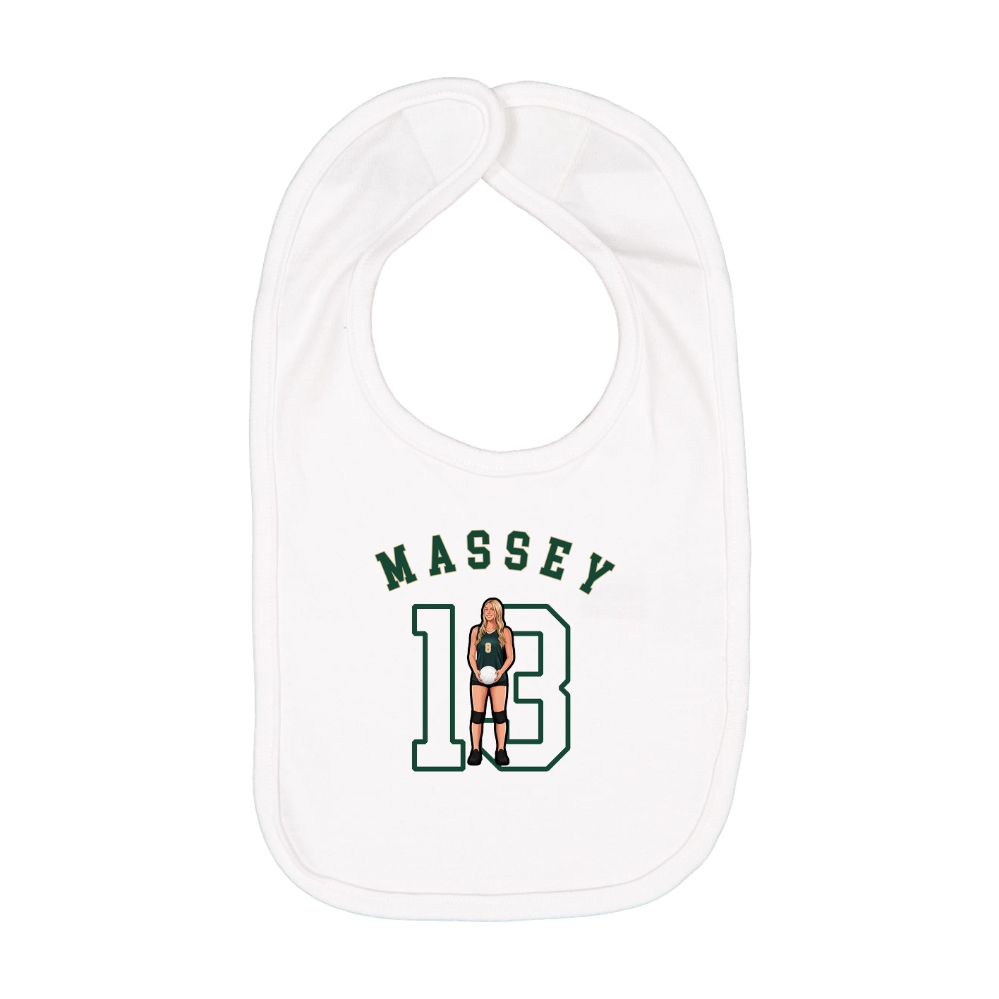 Infant Bib — Shirsey Arch in White