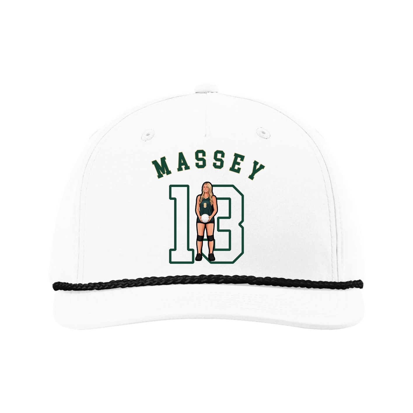 Five-Panel Classic Rope Cap — Shirsey Arch in White