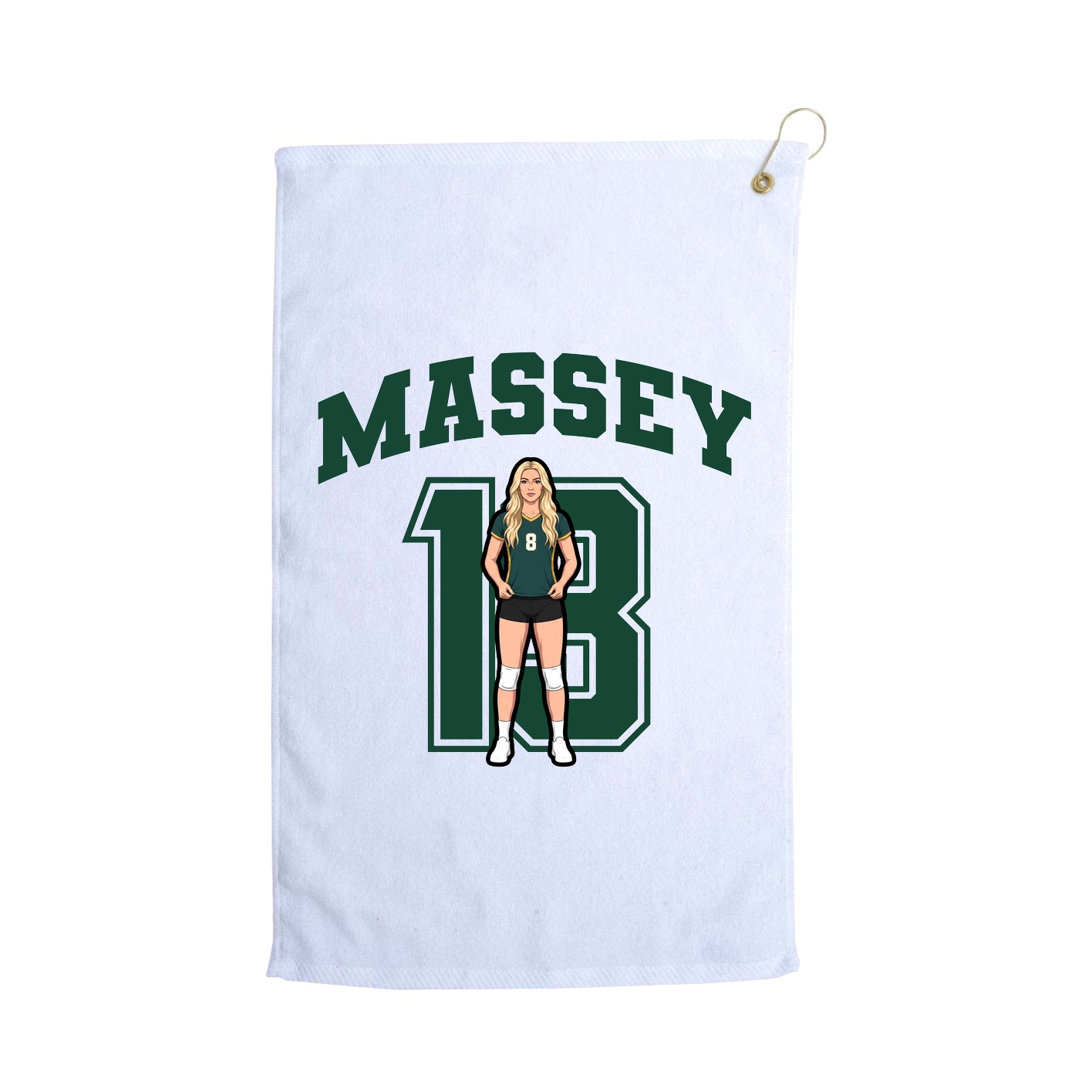 Golf Towel — Number in White