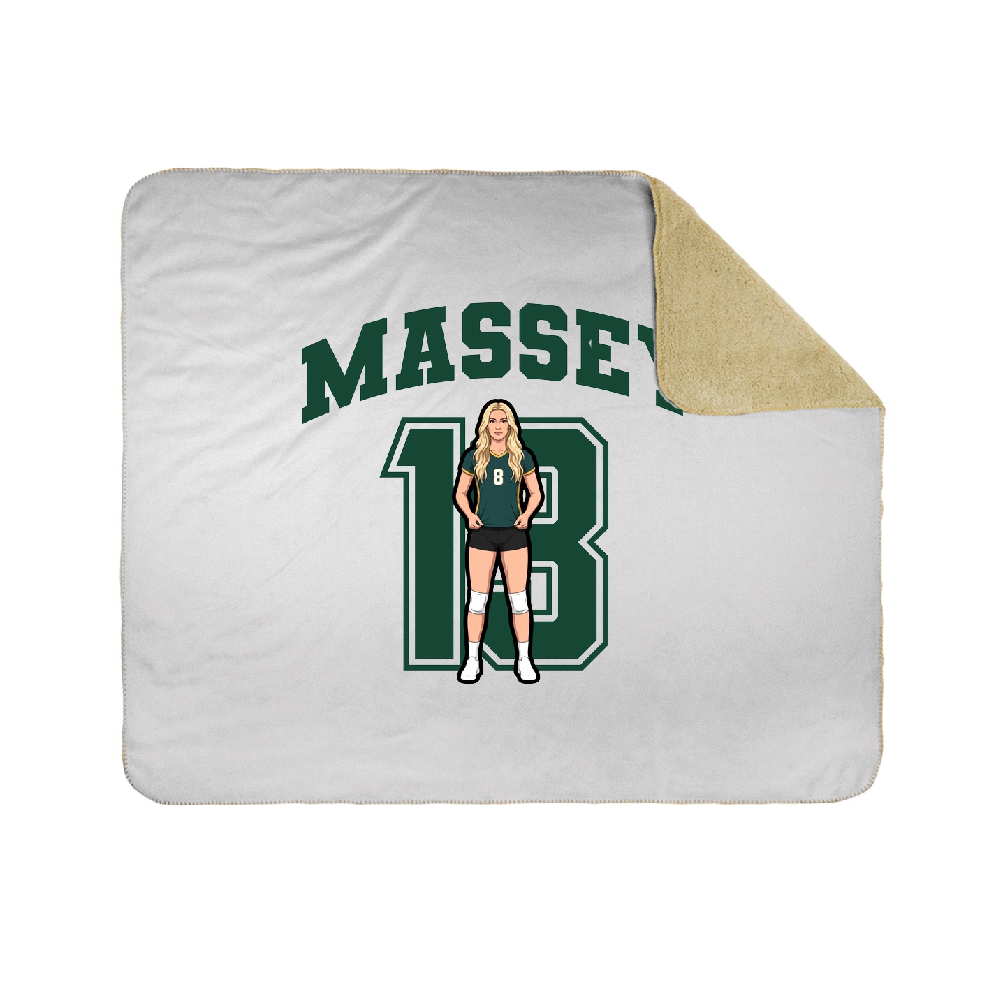 Throw Blanket — Number in White