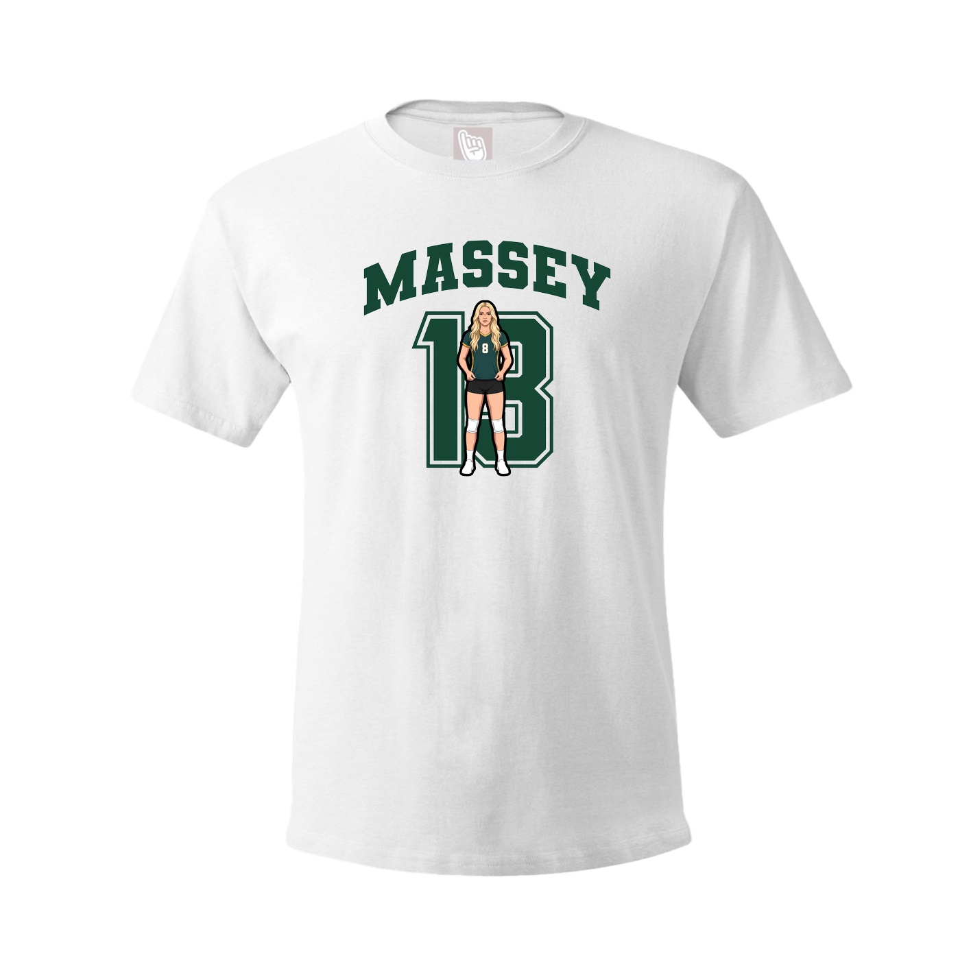 Youth Tee — Number in White