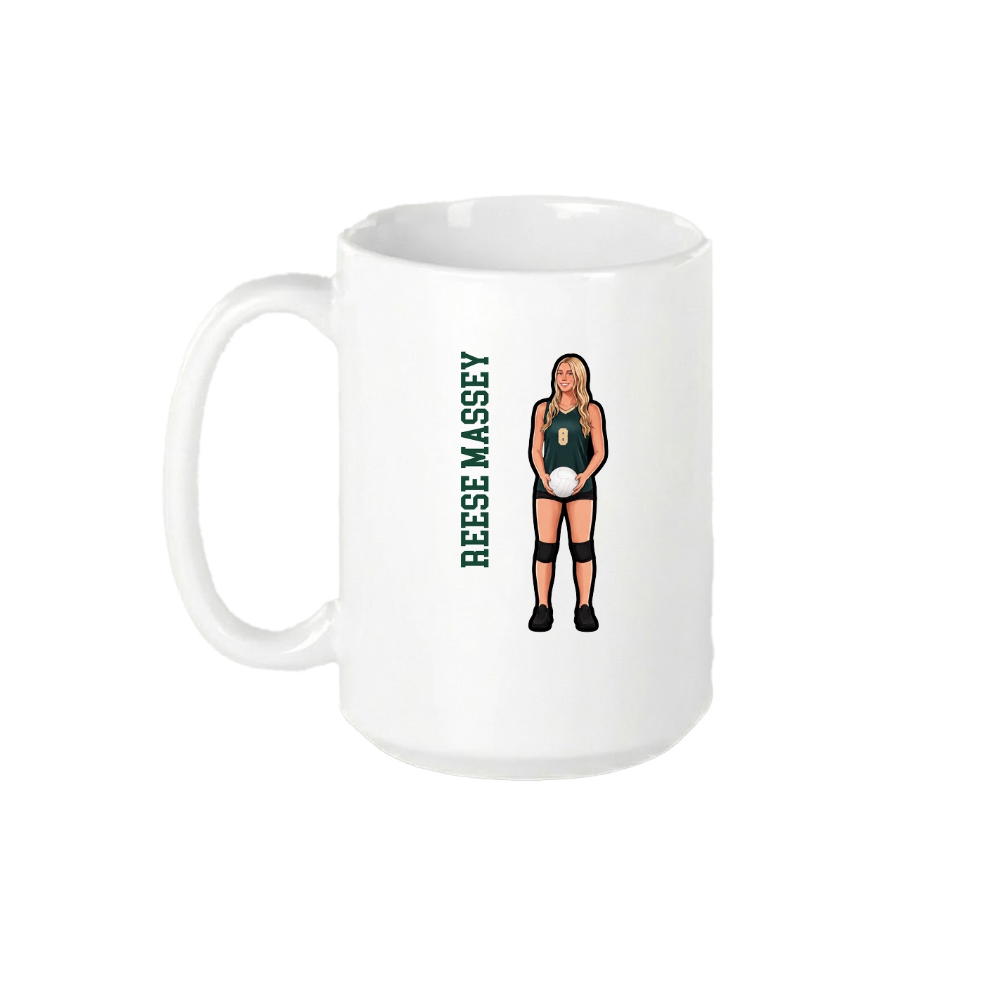 15oz Coffee Mug — Name Vertical in White