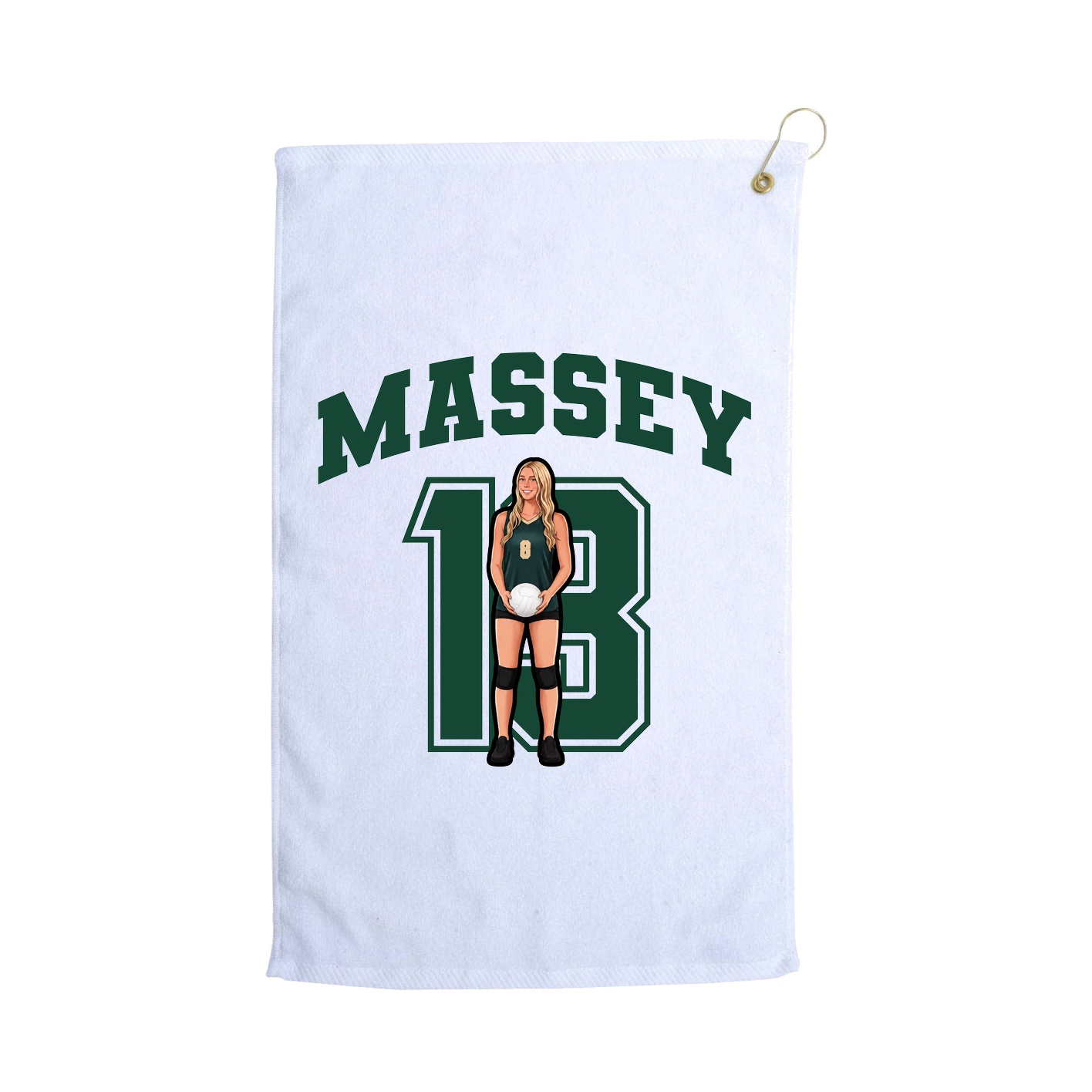 Golf Towel — Number in White