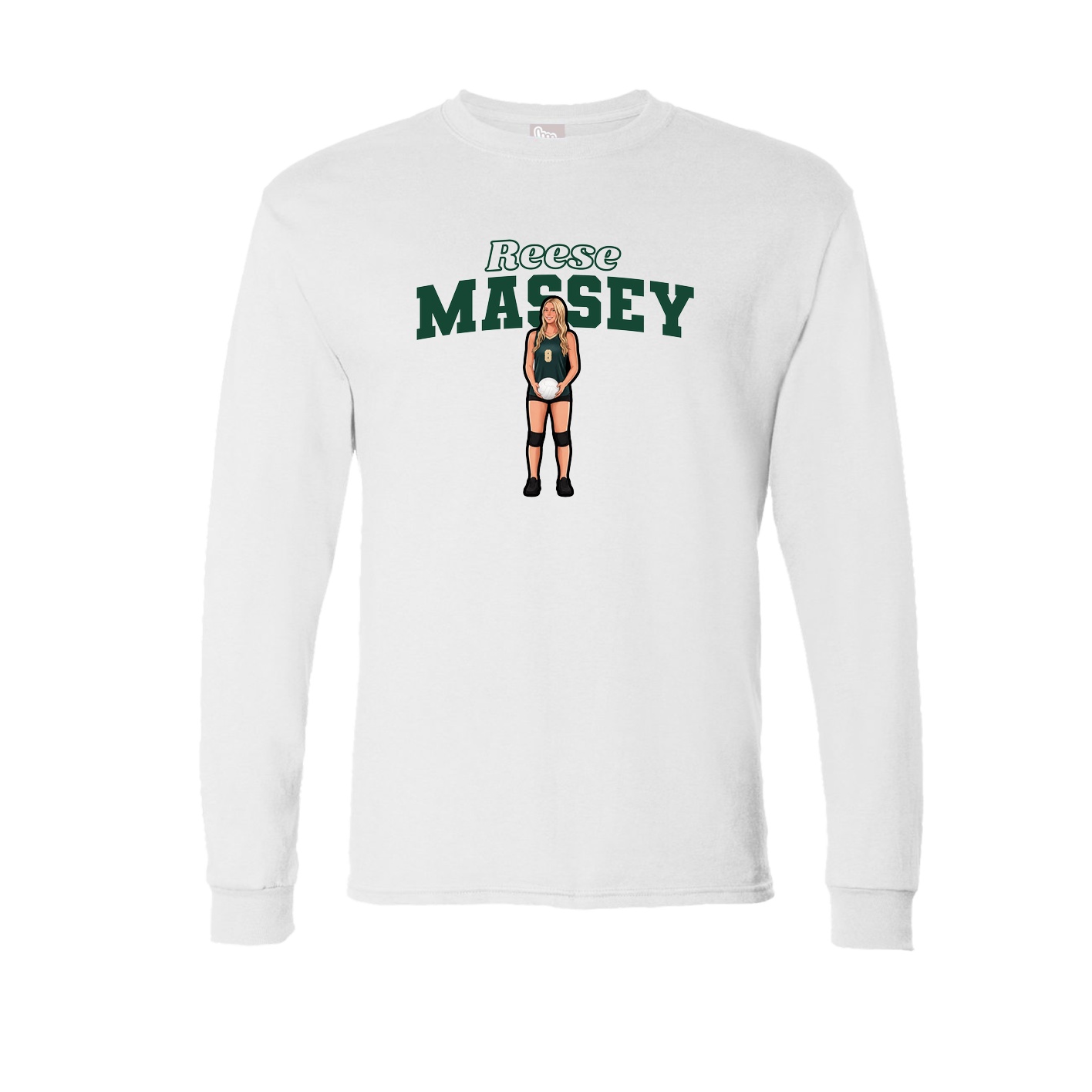 Long Sleeve Tee — Name Arch in White