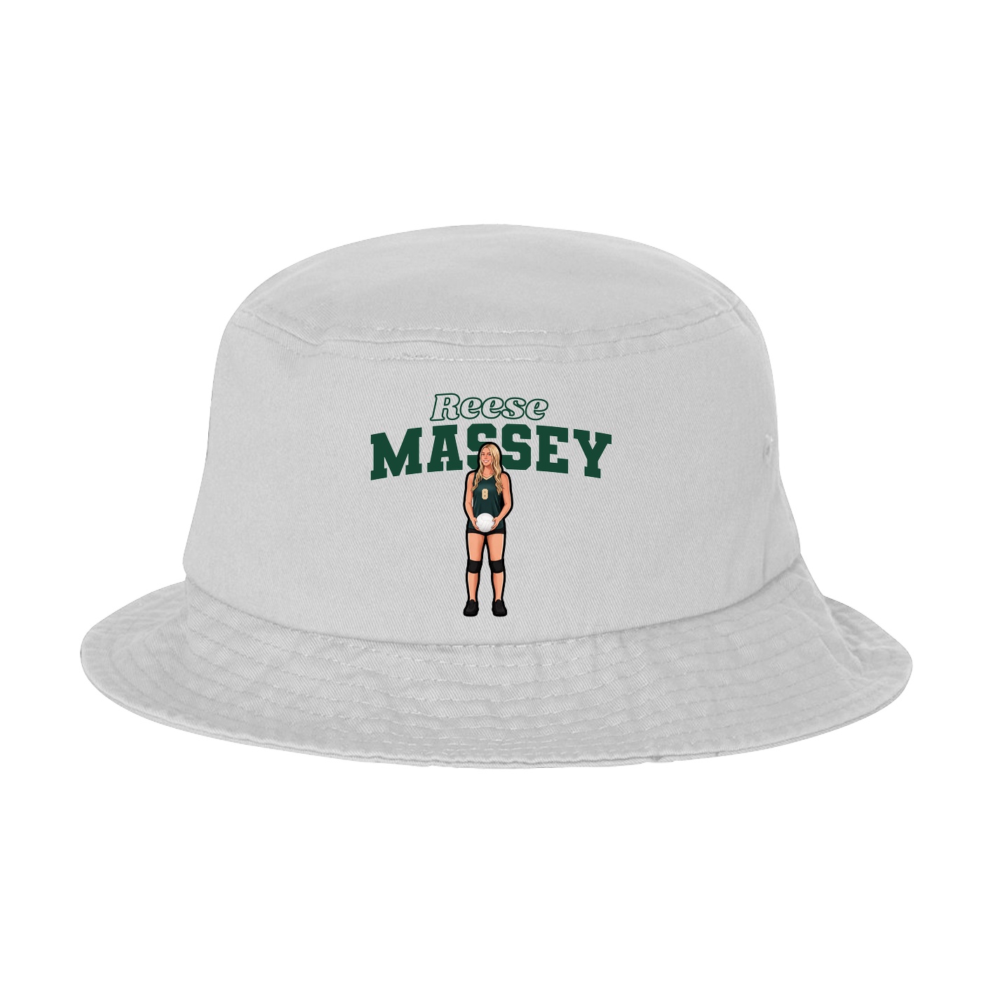 Bucket Cap — Name Arch in White