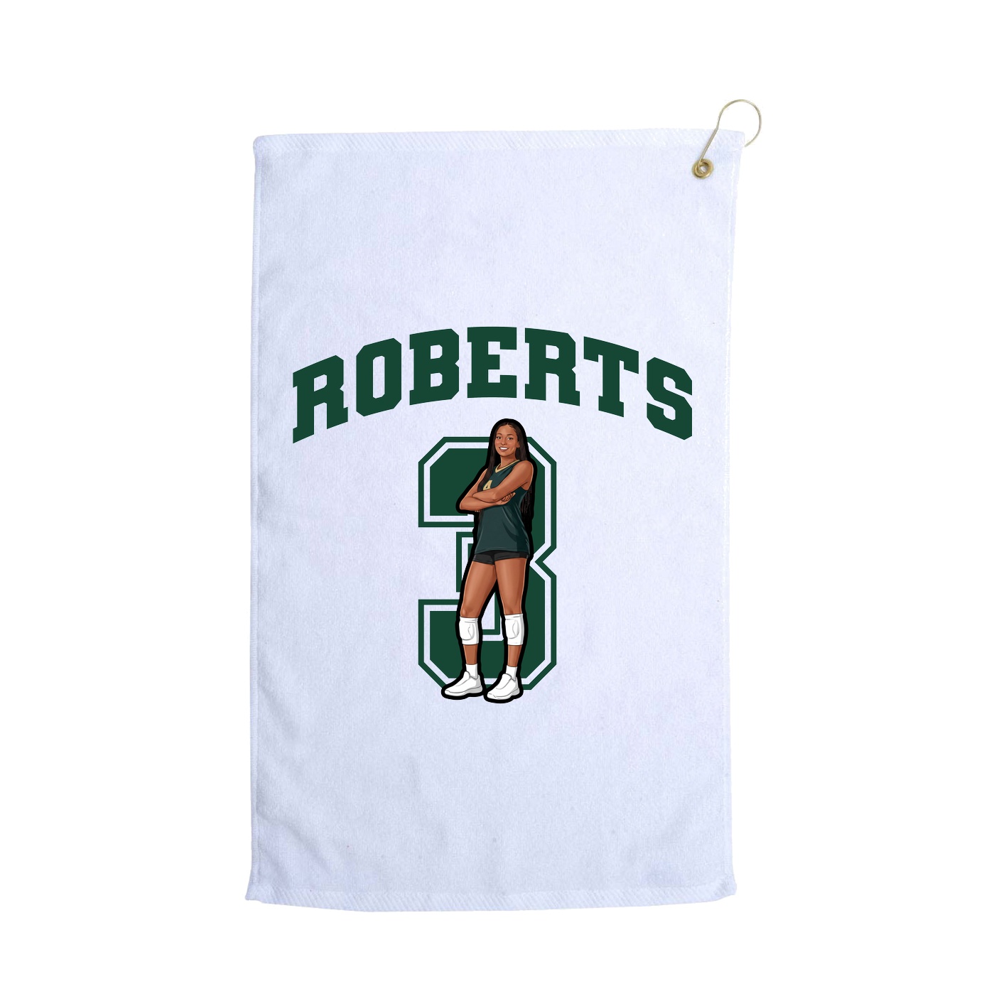 Golf Towel — Number in White
