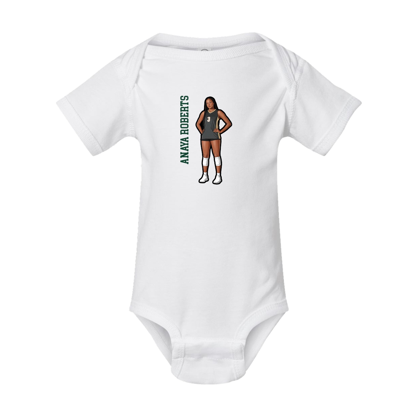 Baby Onesie — Name Vertical in White
