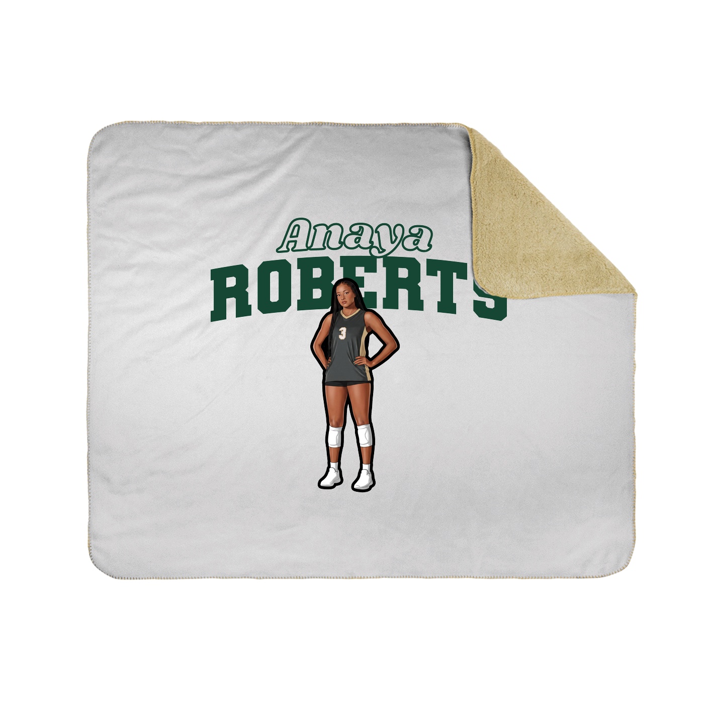 Throw Blanket — Name Arch in White