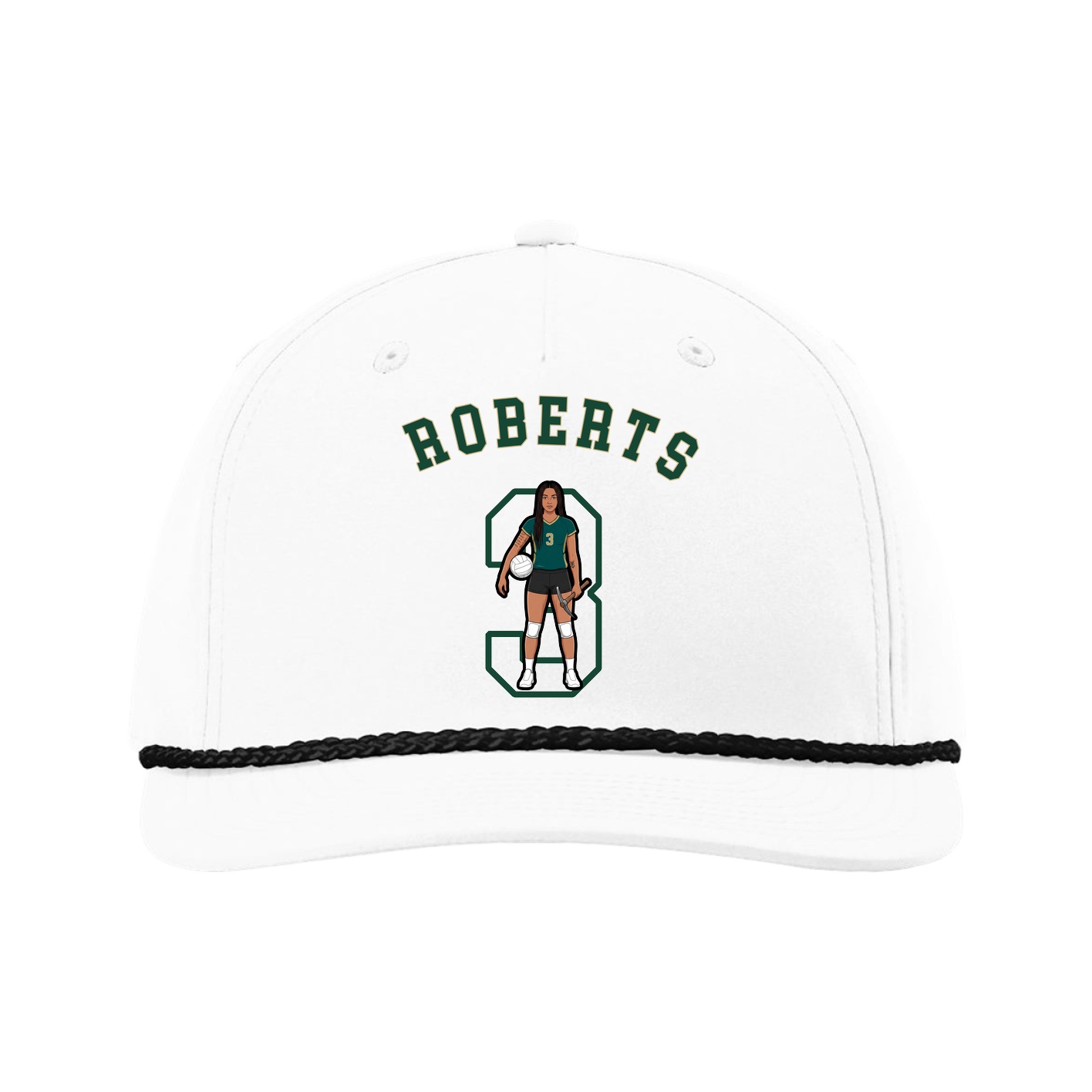 Five-Panel Classic Rope Cap — Shirsey Arch in White