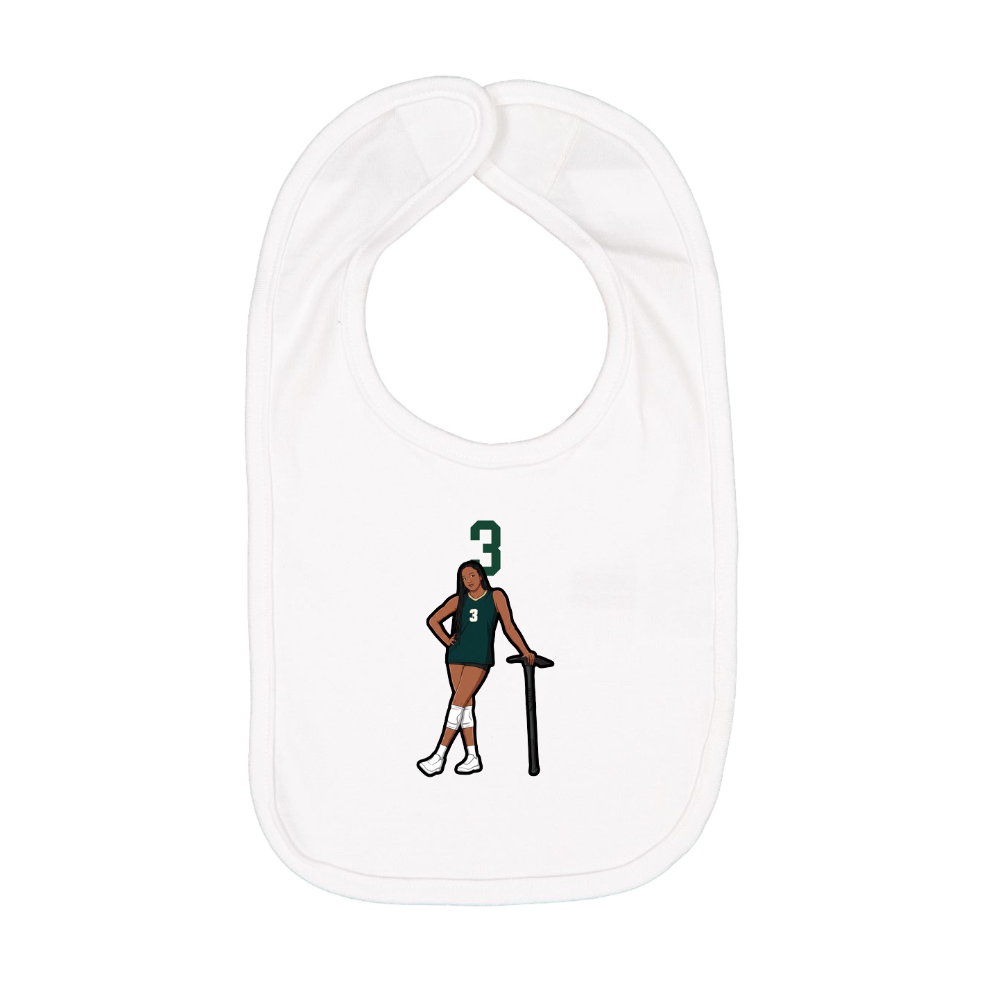 Infant Bib — Number Top in White