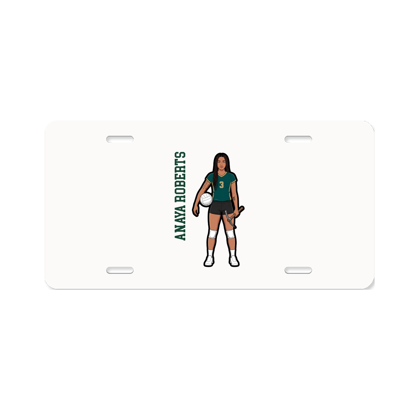 License Plate — Name Vertical in Classic
