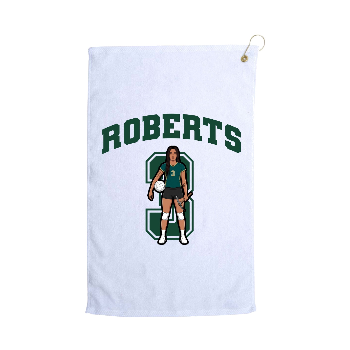 Golf Towel — Number in White