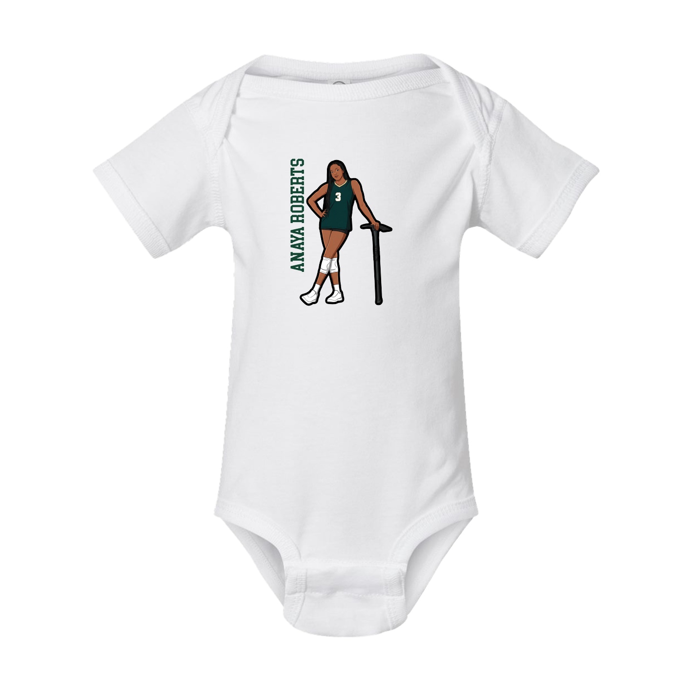 Baby Onesie — Name Vertical in White