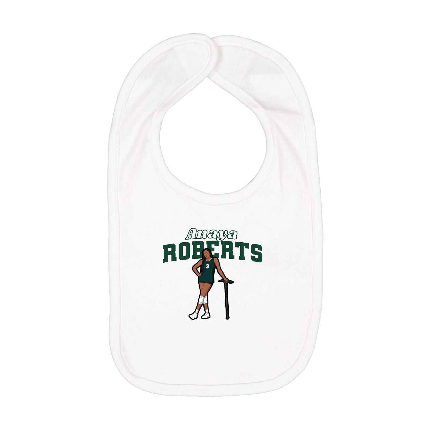 Infant Bib — Name Arch in White