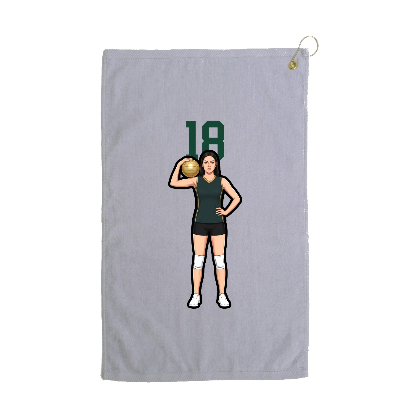 Golf Towel — Number Top in Grey