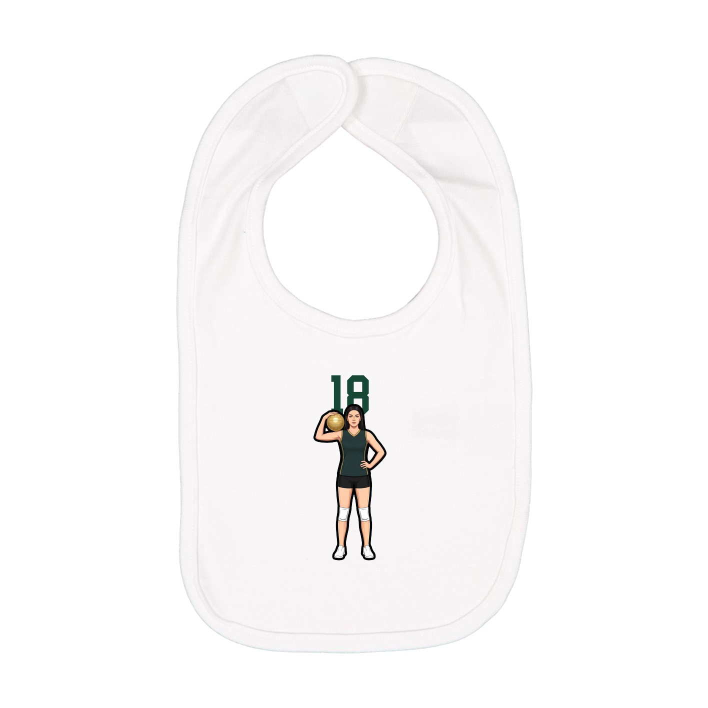 Infant Bib — Number Top in White