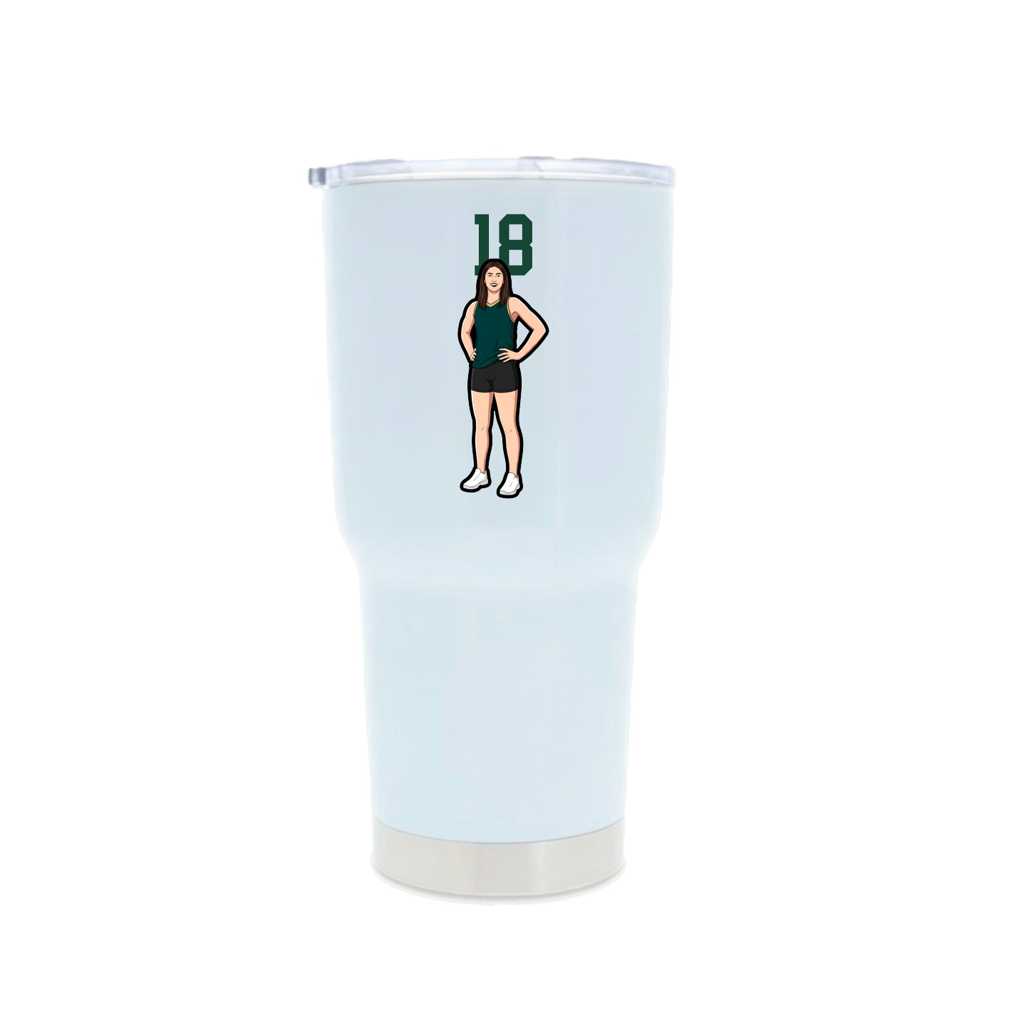 30oz Stainless Steel Tumbler — Number Top in White