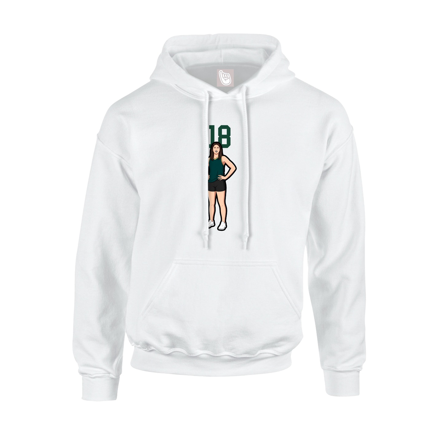 Youth Hoodie — Number Top in White