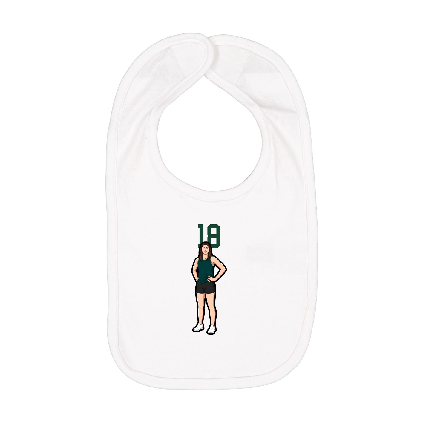 Infant Bib — Number Top in White
