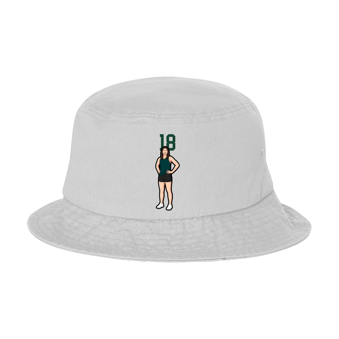 Bucket Cap — Number Top in White