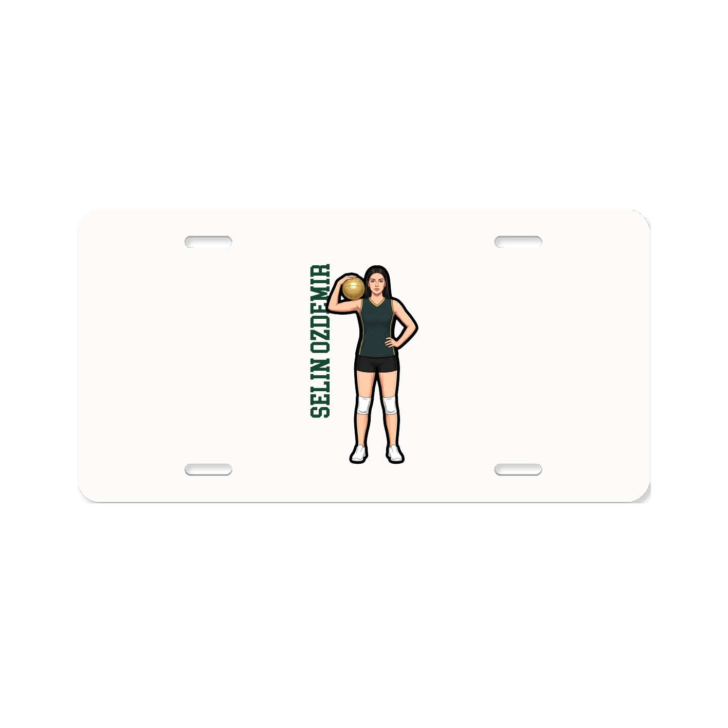 License Plate — Name Vertical in Classic