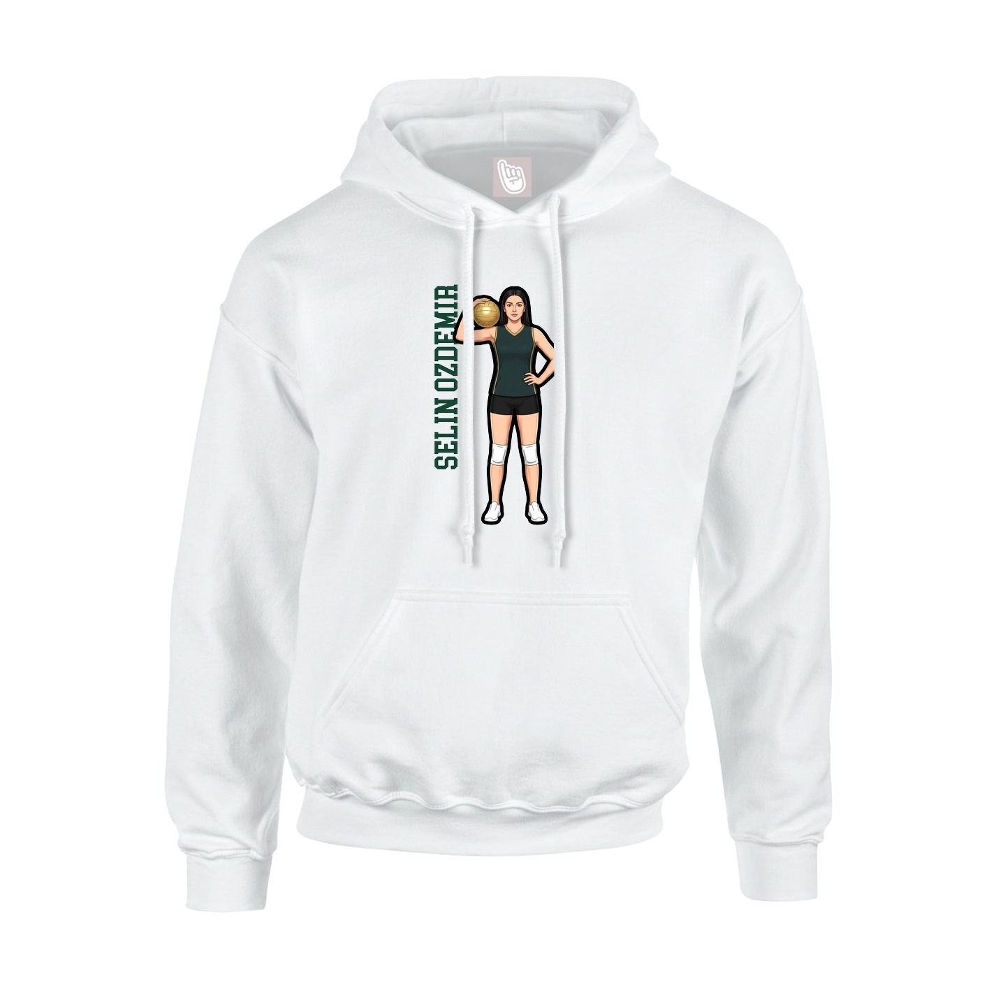 Hoodie — Name Vertical in White